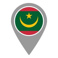 Mauritania flag location pin, flag application, Flag on Location Pin, map pointer, illustration. vector
