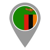 Zambia flag location pin, flag application, Flag on Location Pin, map pointer, illustration. vector