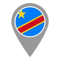 Congo flag location pin, flag application, Flag on Location Pin, map pointer, illustration. vector