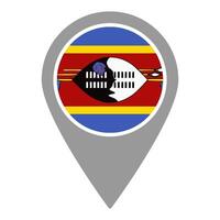 Eswatini flag location pin, flag application, Flag on Location Pin, map pointer, illustration. vector