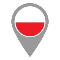 Polandia flag location pin, flag application, Flag on Location Pin, map pointer, illustration. vector