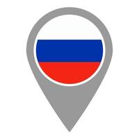 Russia flag location pin, flag application, Flag on Location Pin, map pointer, illustration. vector