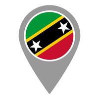 Saint Kitts And Nevis flag location pin, flag application, Flag on Location Pin, map pointer, illustration. vector