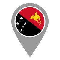 Papua New Guinea flag location pin, flag application, Flag on Location Pin, map pointer, illustration. vector