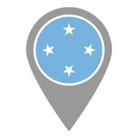 Micronesia flag location pin, flag application, Flag on Location Pin, map pointer, illustration. vector