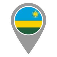 Rwanda flag location pin, flag application, Flag on Location Pin, map pointer, illustration. vector