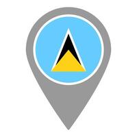 Saint Lucia flag location pin, flag application, Flag on Location Pin, map pointer, illustration. vector