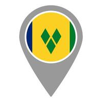 Saint Vincent And The Grenadines flag location pin, flag application, Flag on Location Pin, map pointer, illustration. vector