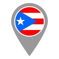 Puerto Rico flag location pin, flag application, Flag on Location Pin, map pointer, illustration. vector