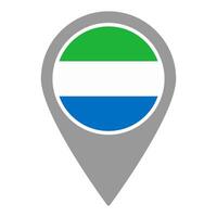 Sierra Leone flag location pin, flag application, Flag on Location Pin, map pointer, illustration. vector