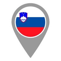 Slovenia flag location pin, flag application, Flag on Location Pin, map pointer, illustration. vector