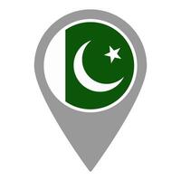 Pakistan flag location pin, flag application, Flag on Location Pin, map pointer, illustration. vector