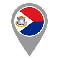 Sint Maarten flag location pin, flag application, Flag on Location Pin, map pointer, illustration. vector