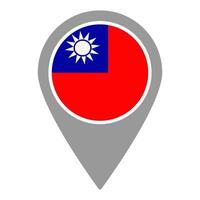 Taiwan flag location pin, flag application, Flag on Location Pin, map pointer, illustration. vector