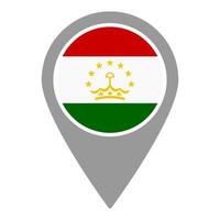 Tajikistan flag location pin, flag application, Flag on Location Pin, map pointer, illustration. vector