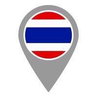 Thailand flag location pin, flag application, Flag on Location Pin, map pointer, illustration. vector