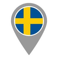 Sweden flag location pin, flag application, Flag on Location Pin, map pointer, illustration. vector