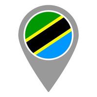 Tanzania flag location pin, flag application, Flag on Location Pin, map pointer, illustration. vector