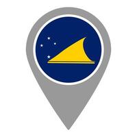 Tokelau flag location pin, flag application, Flag on Location Pin, map pointer, illustration. vector