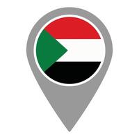 Sudan flag location pin, flag application, Flag on Location Pin, map pointer, illustration. vector