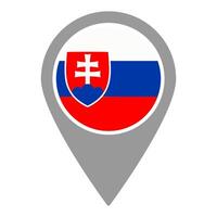 Slovakia flag location pin, flag application, Flag on Location Pin, map pointer, illustration. vector