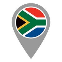 South Africa flag location pin, flag application, Flag on Location Pin, map pointer, illustration. vector