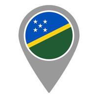 Solomon Island flag location pin, flag application, Flag on Location Pin, map pointer, illustration. vector