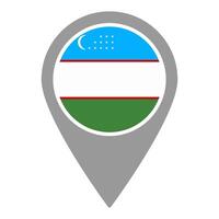 Uzbekistan flag location pin, flag application, Flag on Location Pin, map pointer, illustration. vector