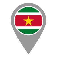 Suriname flag location pin, flag application, Flag on Location Pin, map pointer, illustration. vector