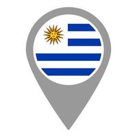 Uruguay flag location pin, flag application, Flag on Location Pin, map pointer, illustration. vector