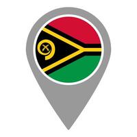 Vanuatu flag location pin, flag application, Flag on Location Pin, map pointer, illustration. vector
