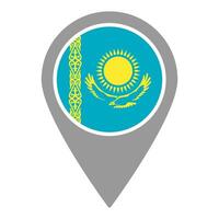 Kazakhstan flag location pin, flag application, Flag on Location Pin, map pointer, illustration. vector