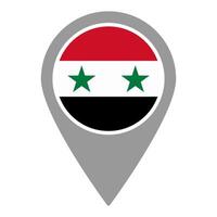 Suriah flag location pin, flag application, Flag on Location Pin, map pointer, illustration. vector