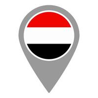 Yaman flag location pin, flag application, Flag on Location Pin, map pointer, illustration. vector