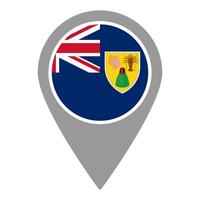 Turks And Caicos Islands flag location pin, flag application, Flag on Location Pin, map pointer, illustration. vector