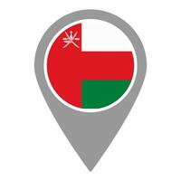 Oman flag location pin, flag application, Flag on Location Pin, map pointer, illustration. vector