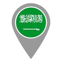 Arab Saudi flag location pin, flag application, Flag on Location Pin, map pointer, illustration. vector