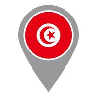 Tunisia flag location pin, flag application, Flag on Location Pin, map pointer, illustration. vector