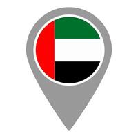 Uni Emirat Arab flag location pin, flag application, Flag on Location Pin, map pointer, illustration. vector
