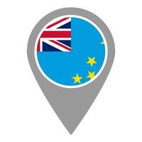 Tuvalu flag location pin, flag application, Flag on Location Pin, map pointer, illustration. vector