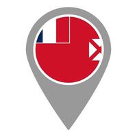 Wallis And Futuna Islands flag location pin, flag application, Flag on Location Pin, map pointer, illustration. vector