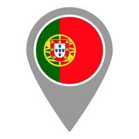 Portugal flag location pin, flag application, Flag on Location Pin, map pointer, illustration. vector