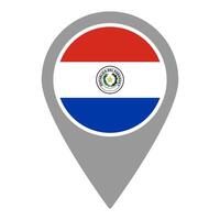 Paraguay flag location pin, flag application, Flag on Location Pin, map pointer, illustration. vector