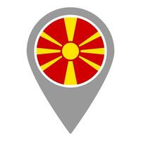 North Macedonia flag location pin, flag application, Flag on Location Pin, map pointer, illustration. vector