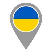 Ukraine flag location pin, flag application, Flag on Location Pin, map pointer, illustration. vector
