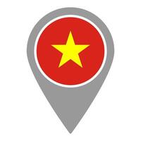 Vietnam flag location pin, flag application, Flag on Location Pin, map pointer, illustration. vector