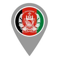 Afghanistan flag location pin, flag application, Flag on Location Pin, map pointer, illustration. vector
