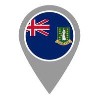 British Virgin Islands flag location pin, flag application, Flag on Location Pin, map pointer, illustration. vector