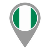 Nigeria flag location pin, flag application, Flag on Location Pin, map pointer, illustration. vector
