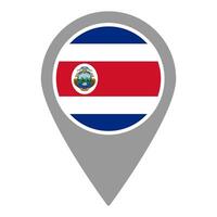 Costa Rica flag location pin, flag application, Flag on Location Pin, map pointer, illustration. vector